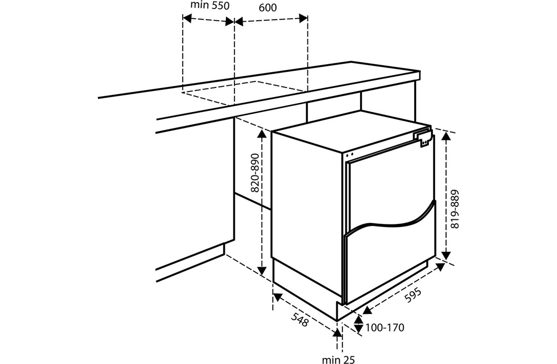 Inventum IVR0821D - Onderbouw vriezer
