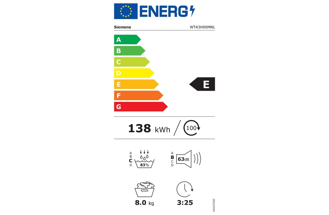 Siemens WT43H00MNL extraKlasse - Warmtepompdroger