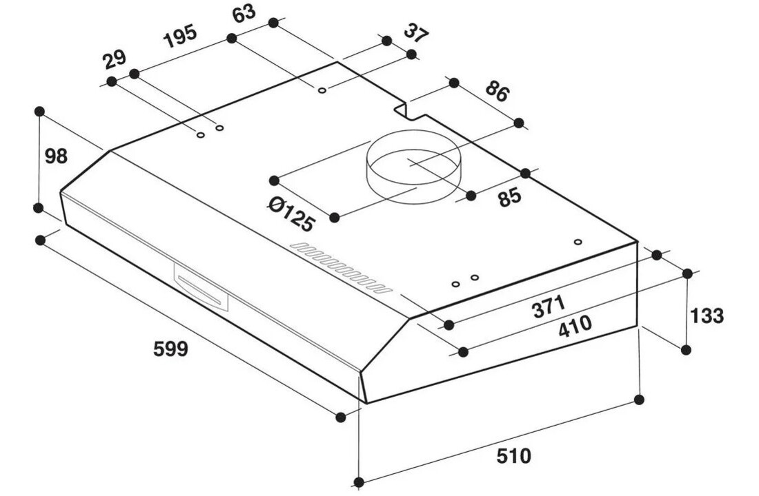 Whirlpool WSLK 66/2 AS X - Wandschouw afzuigkap