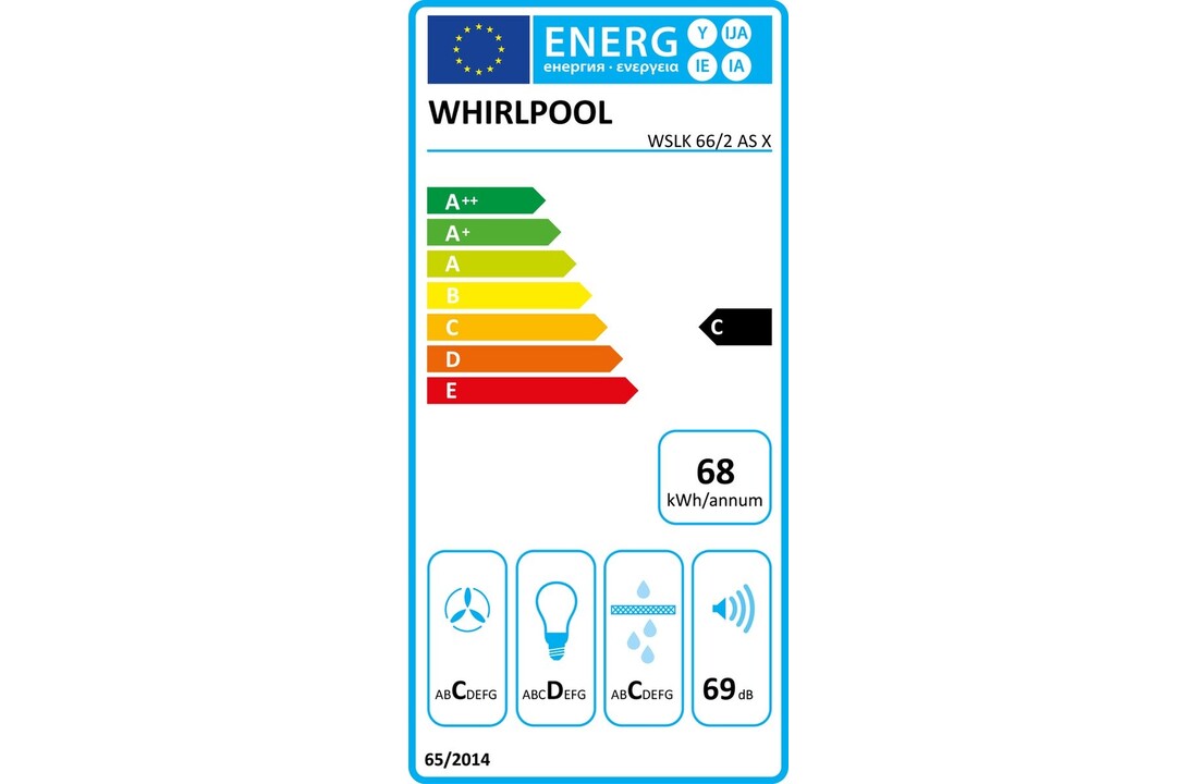 Whirlpool WSLK 66/2 AS X - Wandschouw afzuigkap