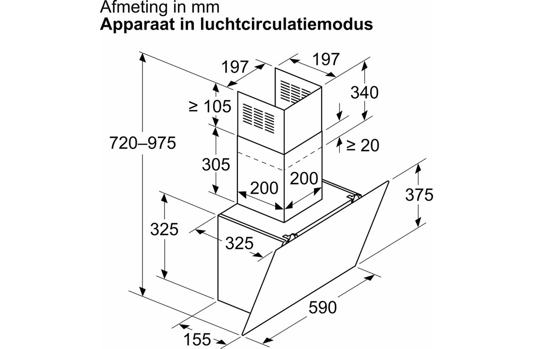 Bosch DWK65DK60 - Wandschouw afzuigkap