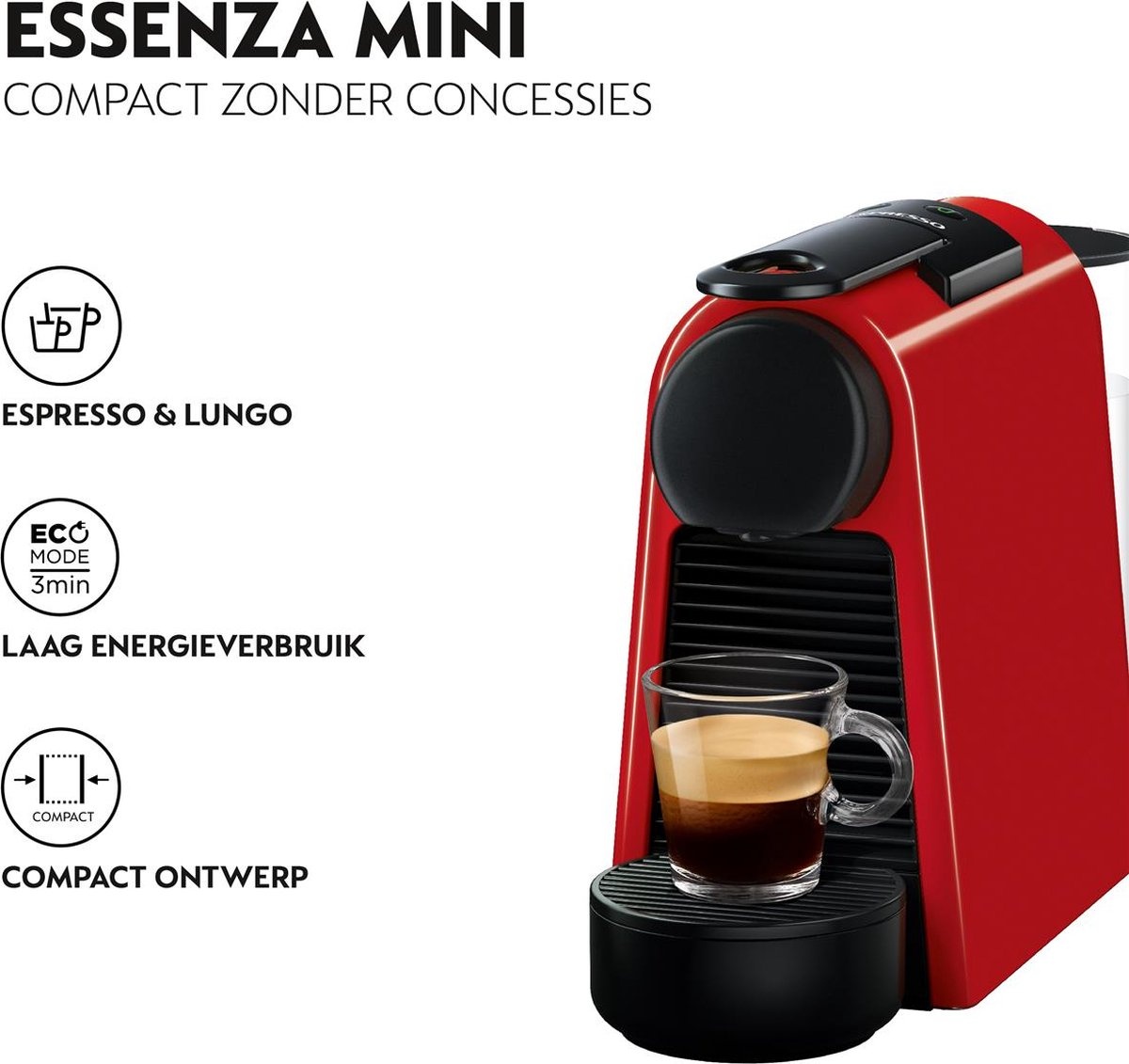 De'Longhi Nespresso Essenza Mini EN85.R - Koffiemachine