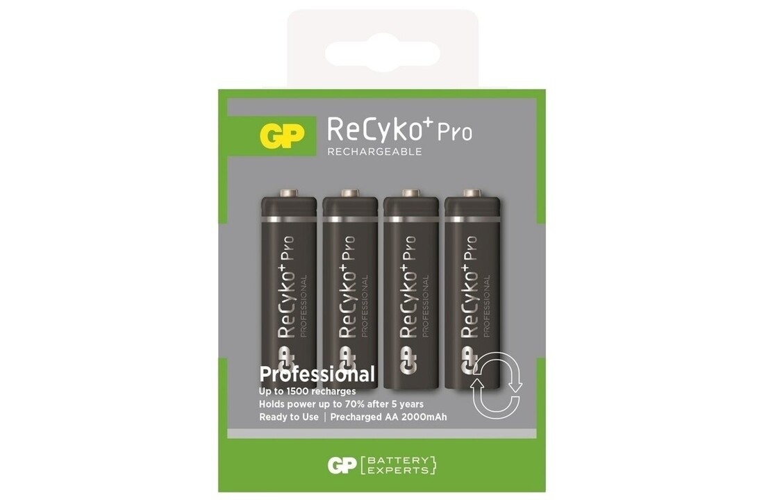 GP Batteries Recyko+ 2100 mAh Oplaadbare AA batterij (4 stuks)