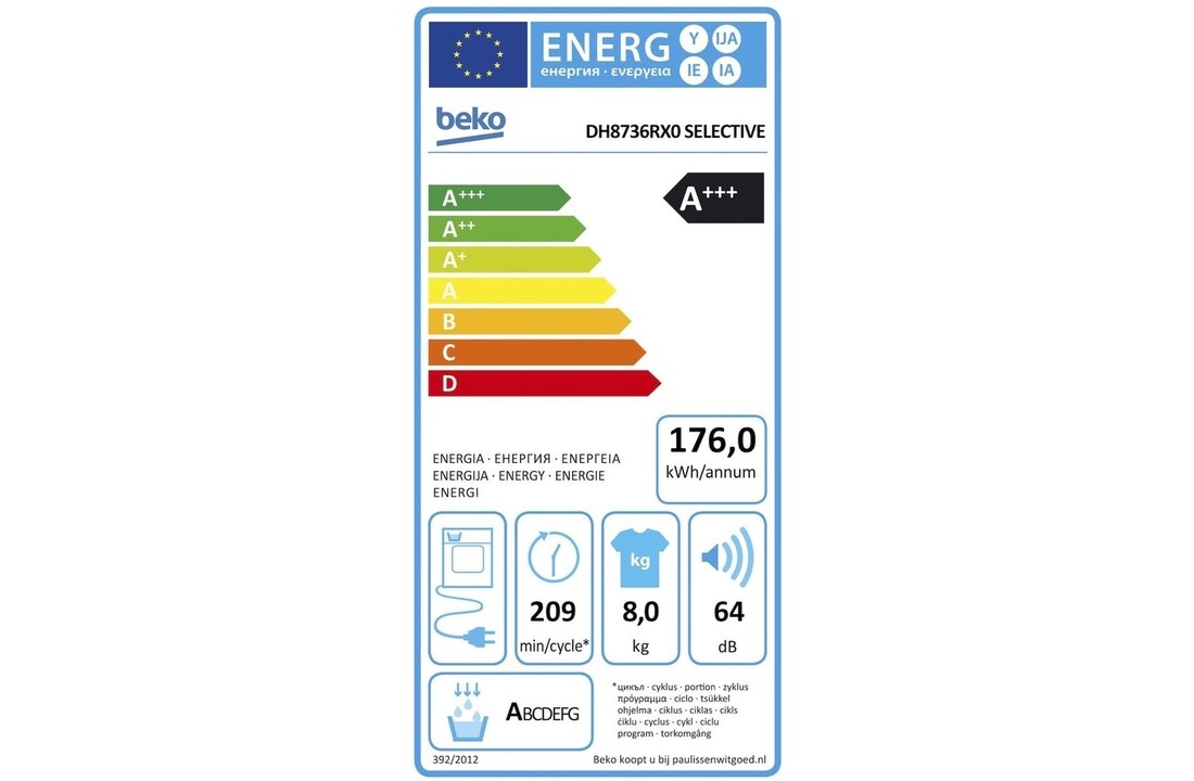 Beko DH8736RX0  - Warmtepompdroger