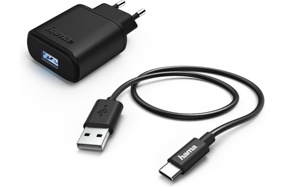 Hama Oplaadset 12W USB-C Zwart