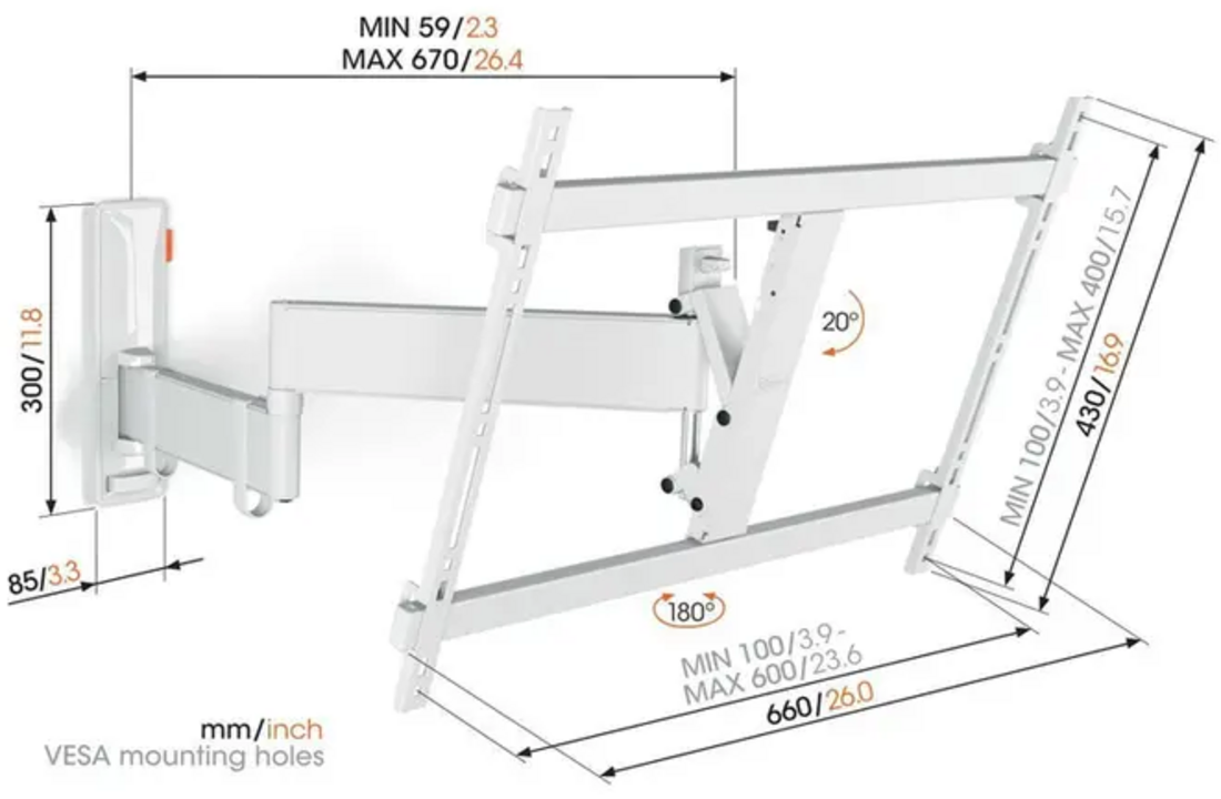 Vogel's TVM 3645W - TV muurbeugel