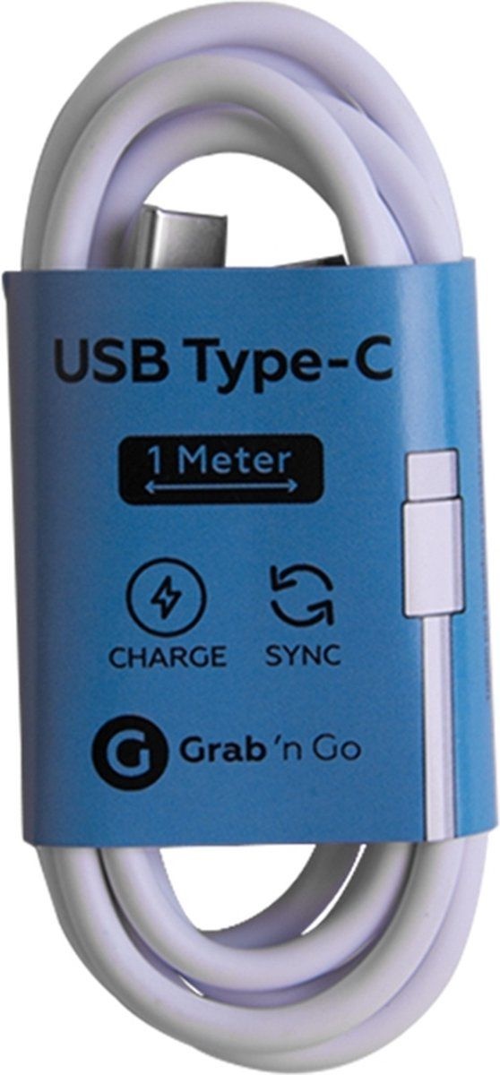 Grab 'n Go Oplaadkabel Usb-c 1 Meter Wit