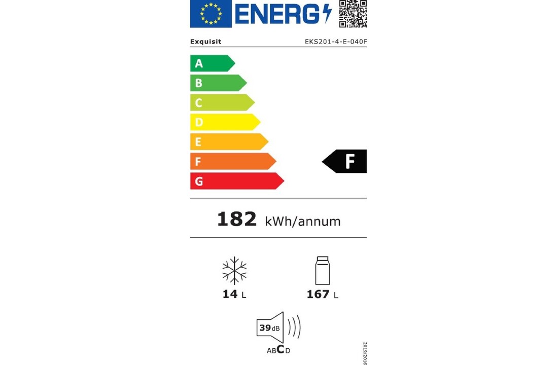 Exquisit EKS201-V-E-040F - Inbouw koelkast