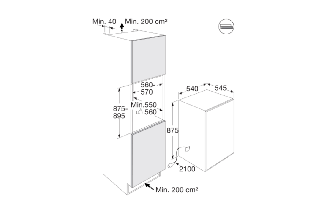 ETNA VS6088 - Inbouw vriezer