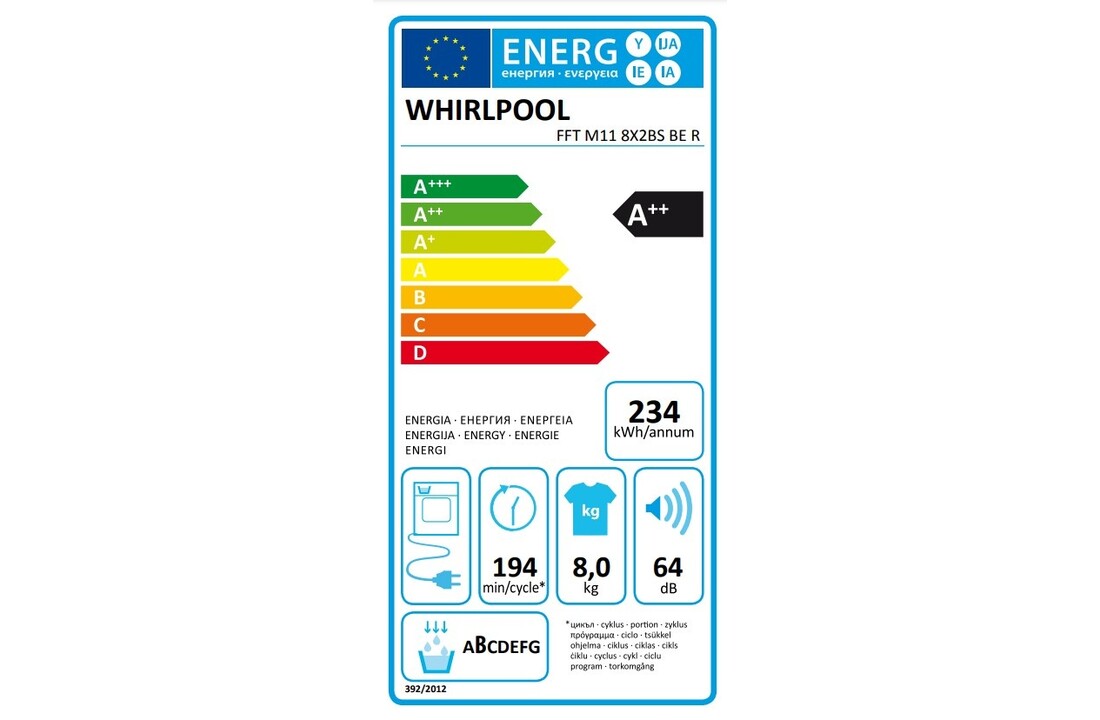Whirlpool FFT M11 8X2BS BE R - Warmtepompdroger