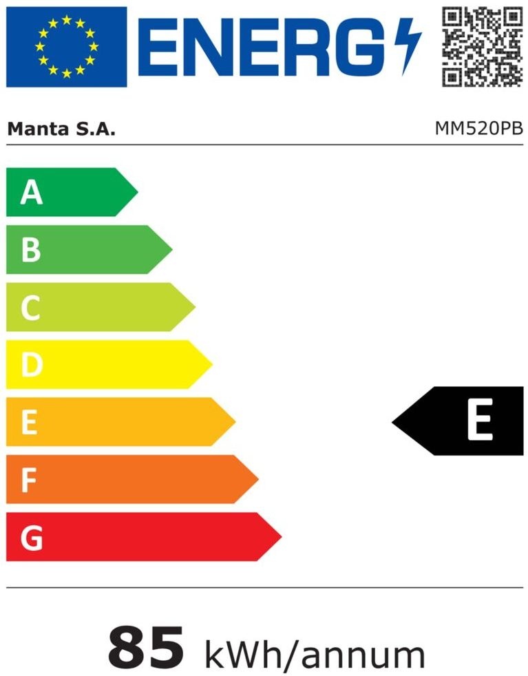Manta MM520PB - Tafelmodel koelkast