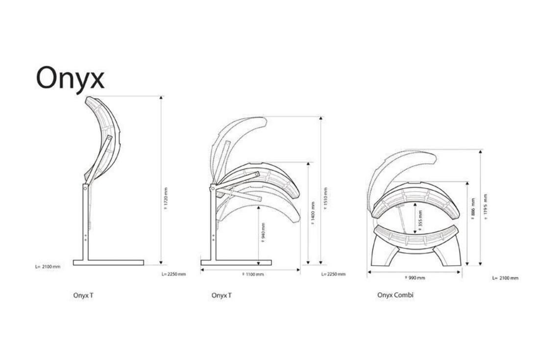 Hapro Onyx 14/1 T Horizontaal Half-body solarium - Zonnehemel