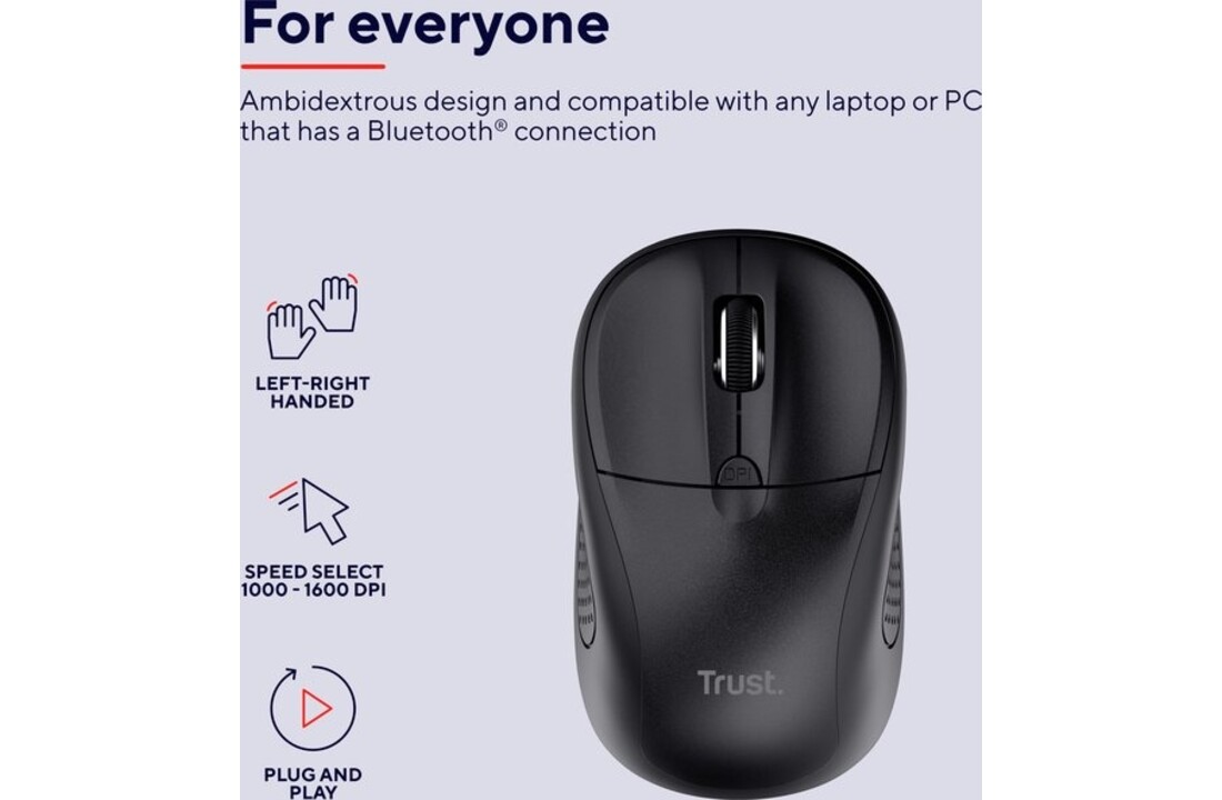 Trust Primo Bluetooth Zwart - Muis