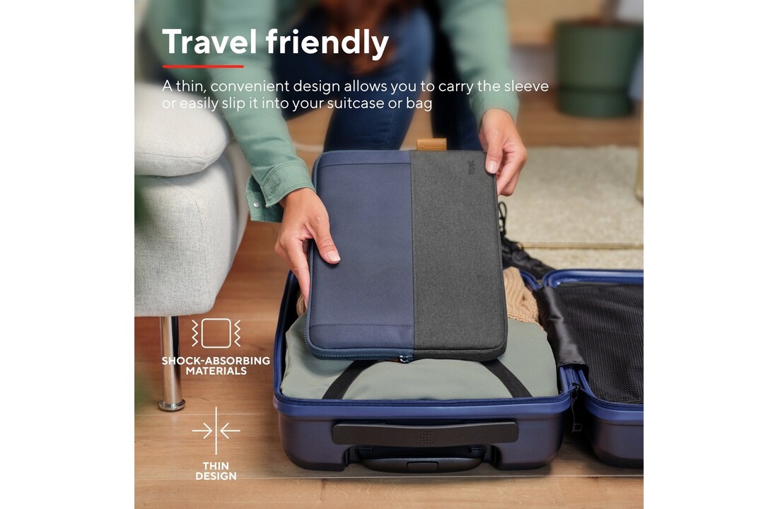 Trust Lisboa 13.3" Blauw - Laptop Sleeve