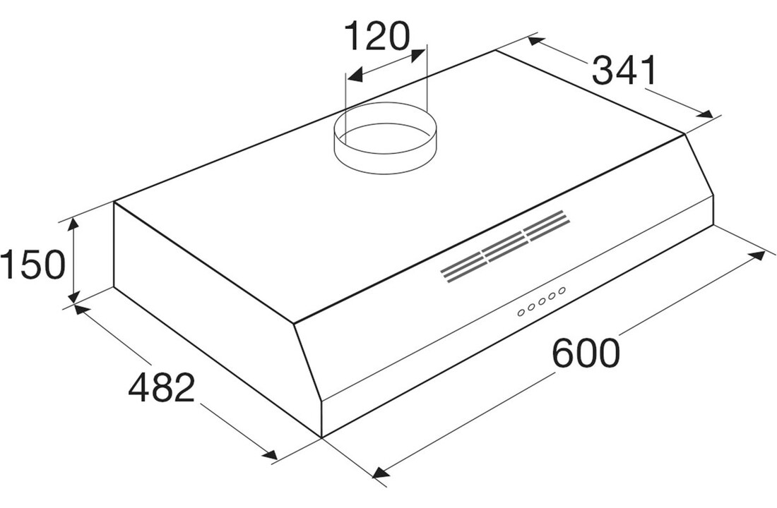 ETNA AO761RVS - Onderbouw afzuigkap