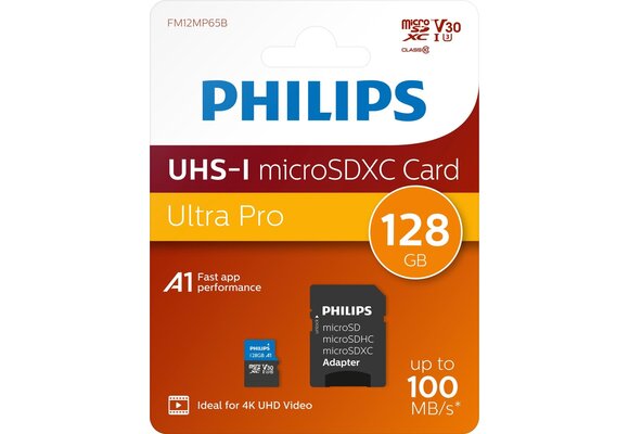 Philips MicroSDXC UHS-I U3 Kaart 128GB - Micro SD kaart