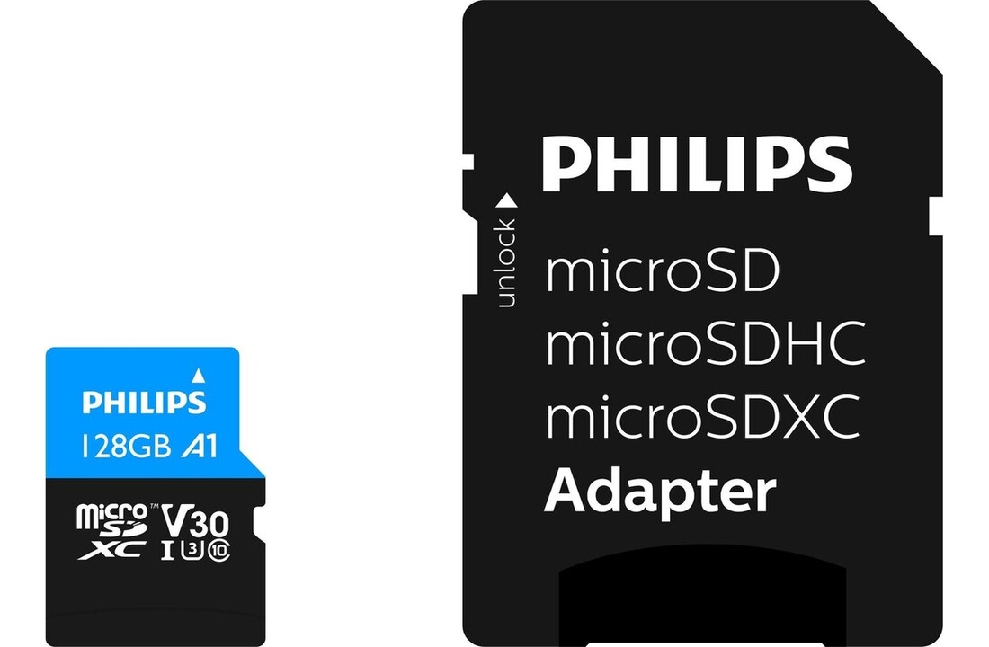 Philips MicroSDXC UHS-I U3 Kaart 128GB - Micro SD kaart