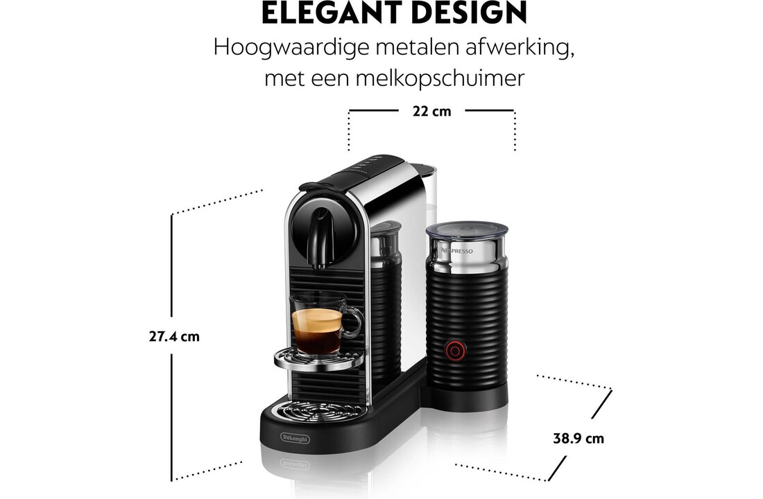 De'Longhi Nespresso CitiZ Platinum & Milk EN330.M - Koffiemachine