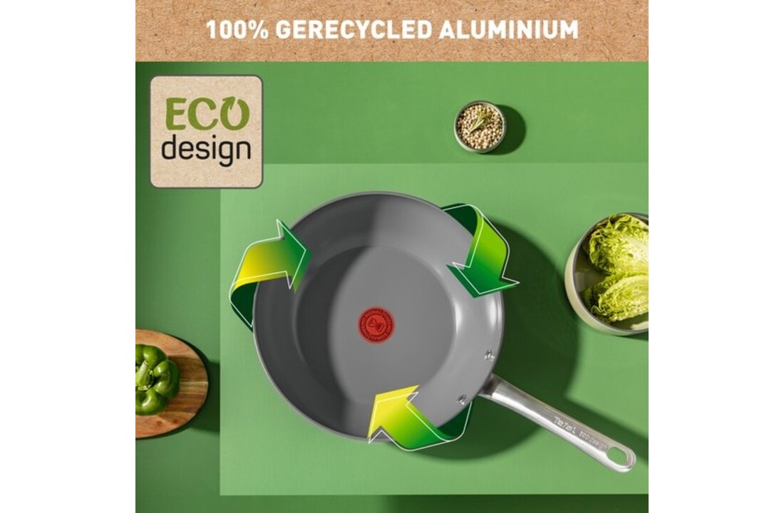 Tefal Renew+ Wokpan 28cm Zwart