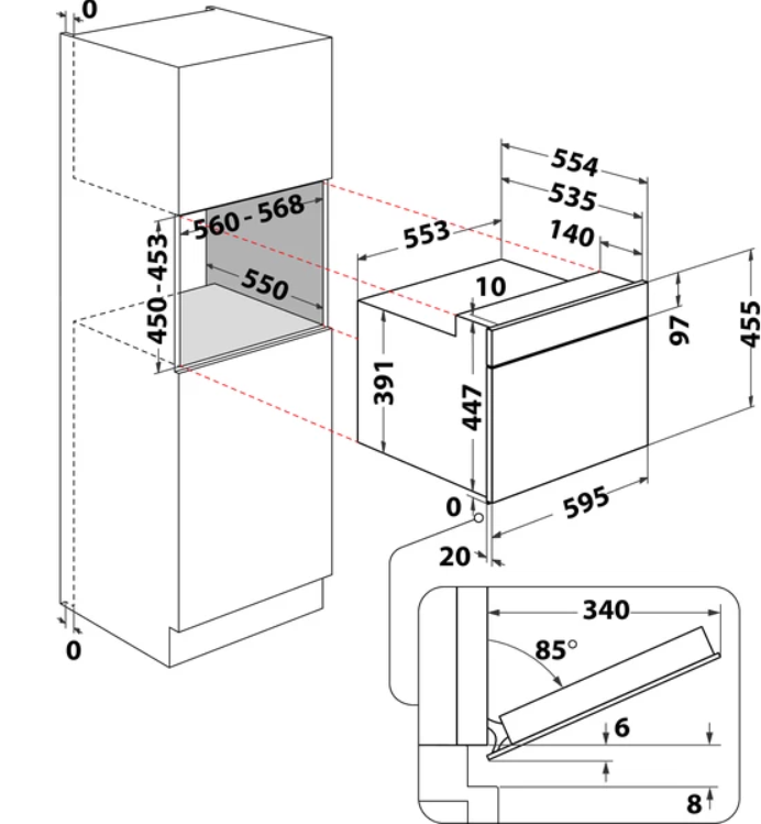 Indesit MWI 3445 BL - Inbouw magnetron