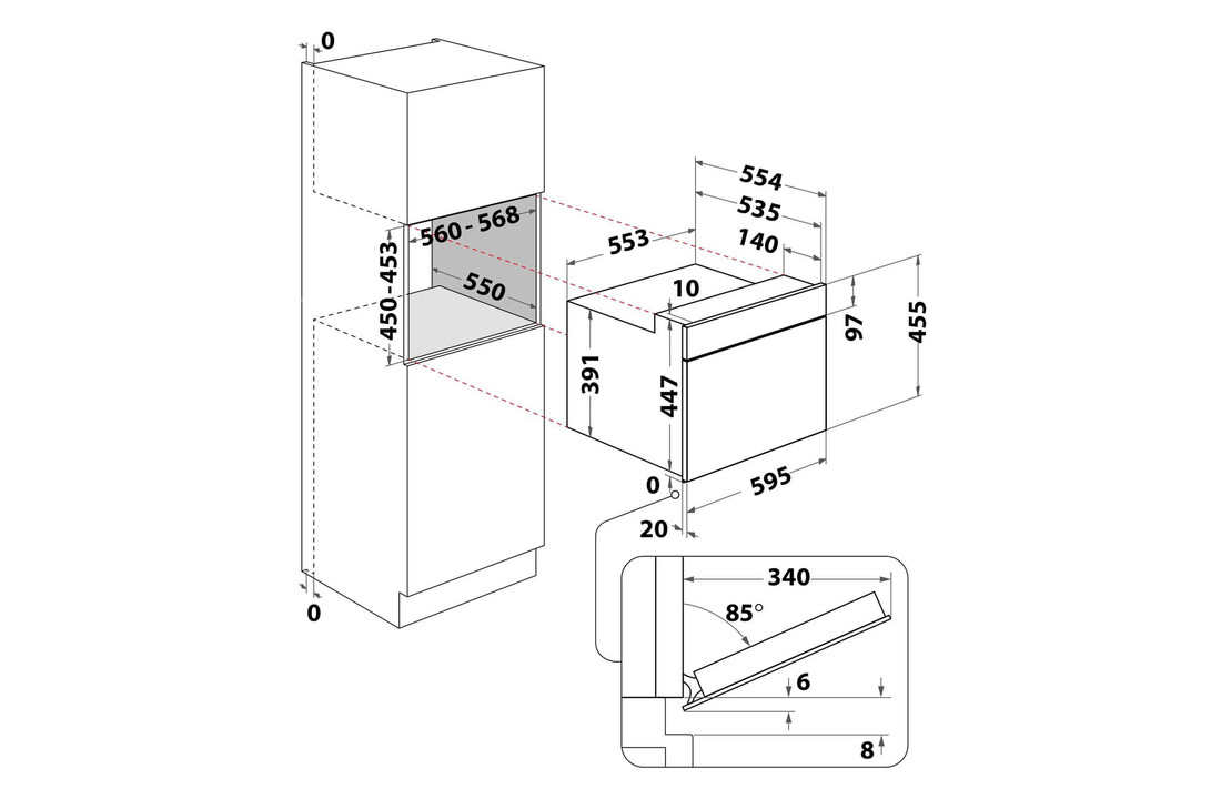 Indesit MWI 3445 BL - Inbouw magnetron