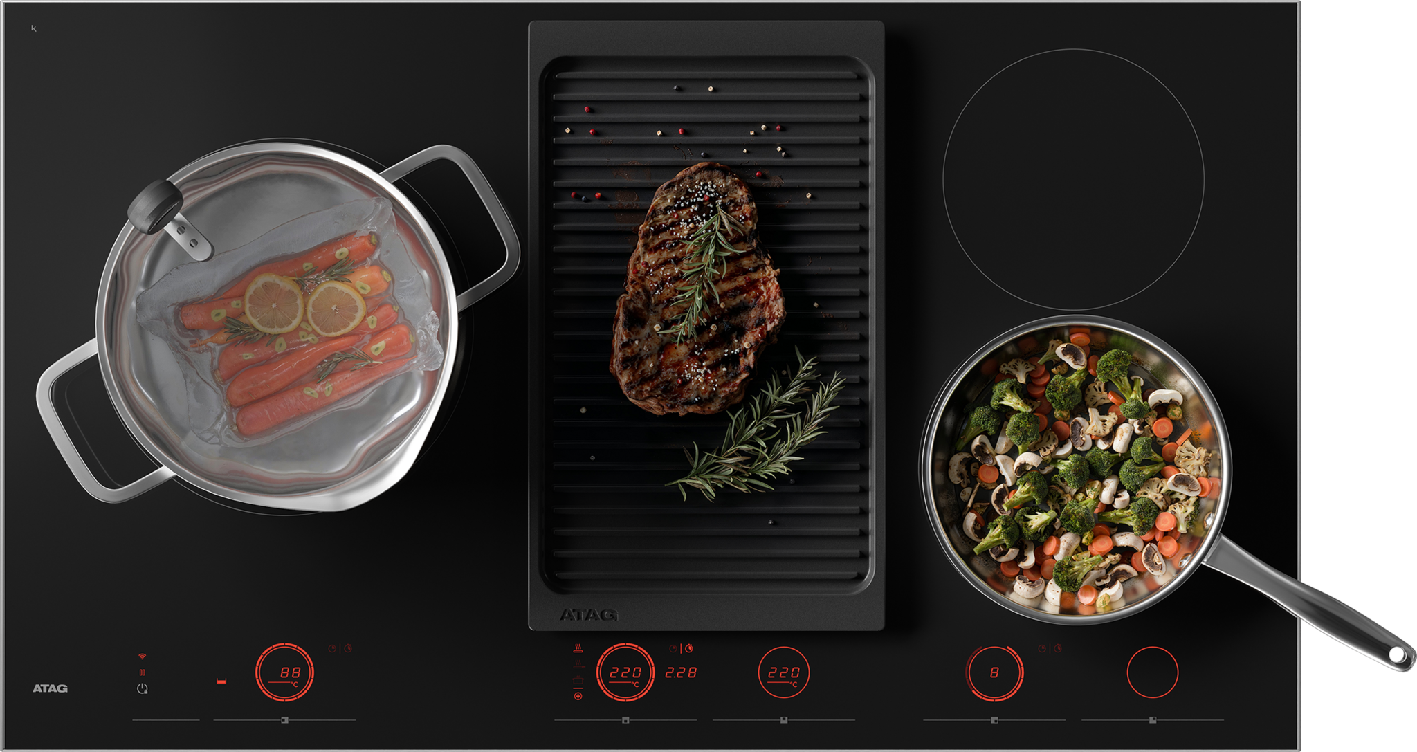 ATAG HI29571SV - Celcius inbouw inductie kookplaat 90 cm.