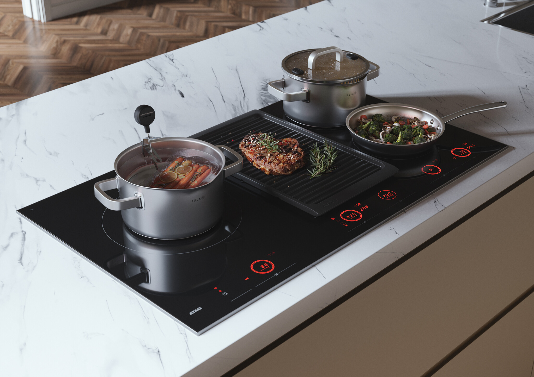 ATAG HI29571SV - Celcius inbouw inductie kookplaat 90 cm.