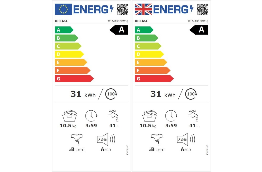 Hisense WF5I1045BWQ - Wasmachine