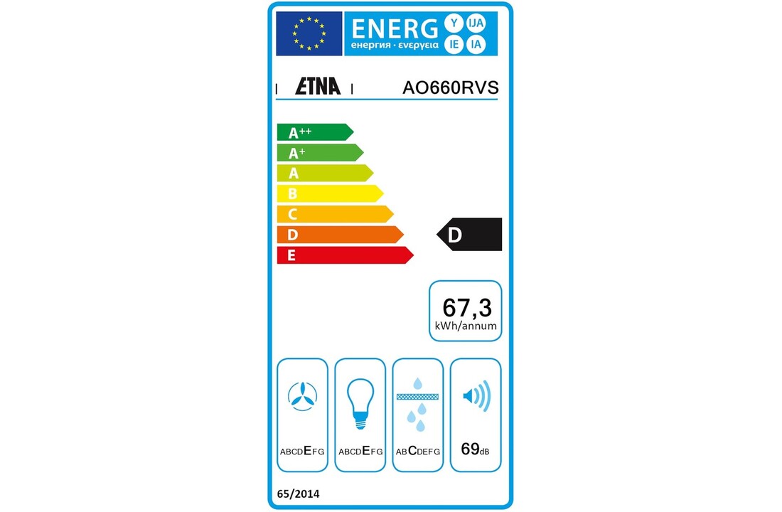 ETNA AO660RVS - Onderbouw afzuigkap