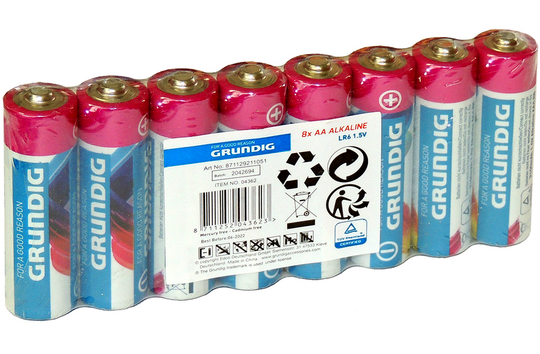 Grundig 8-pack 2100mah Alkaline AA Batterijen