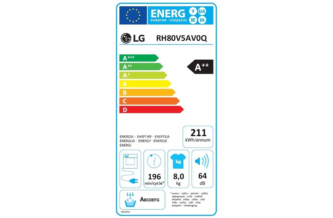LG RH80V5AV0Q - Warmtepompdroger