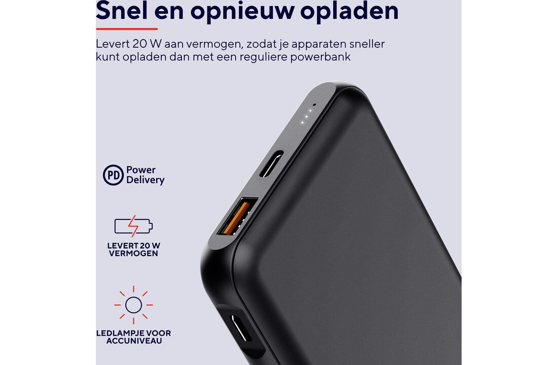 Trust Redoh Fast 10.000 mAh Blauw - Powerbank