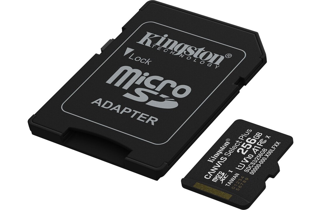 Kingston Canvas Select Plus Gen. 3 microSDXC 256GB met SD-adapter - Micro SD kaart