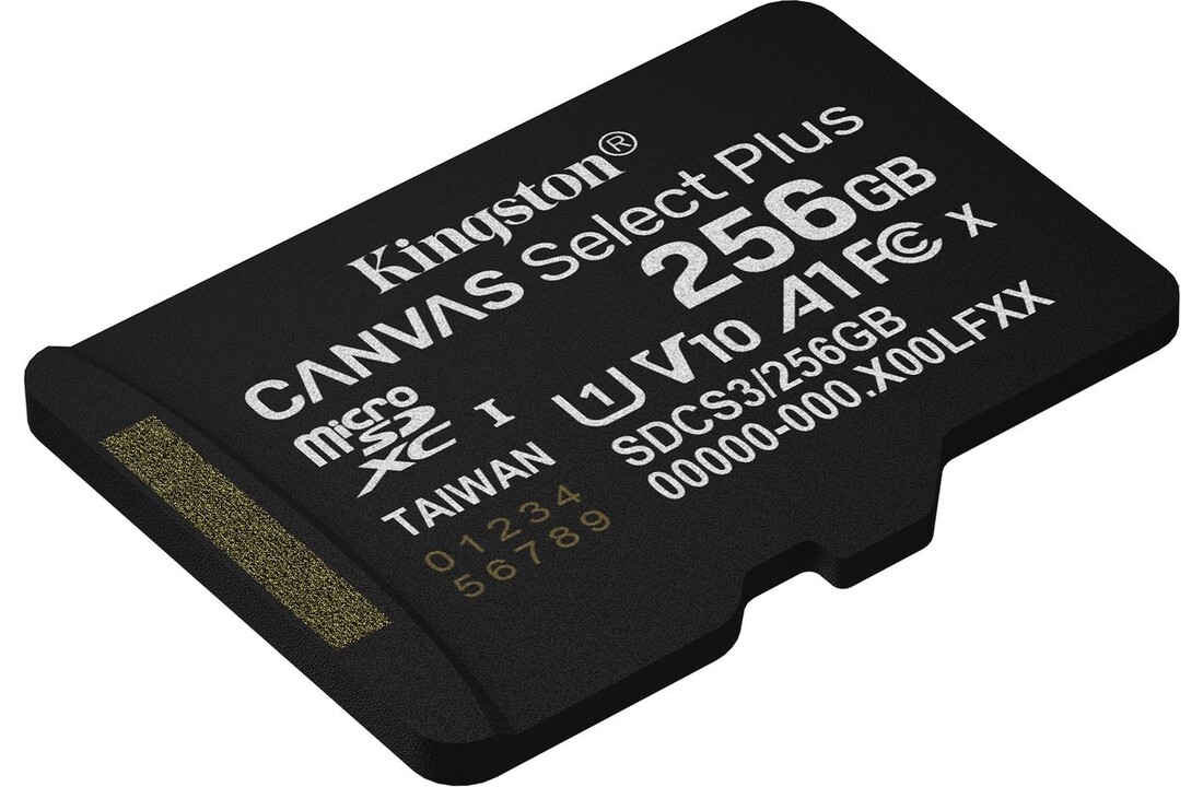 Kingston Canvas Select Plus Gen. 3 microSDXC 256GB met SD-adapter - Micro SD kaart
