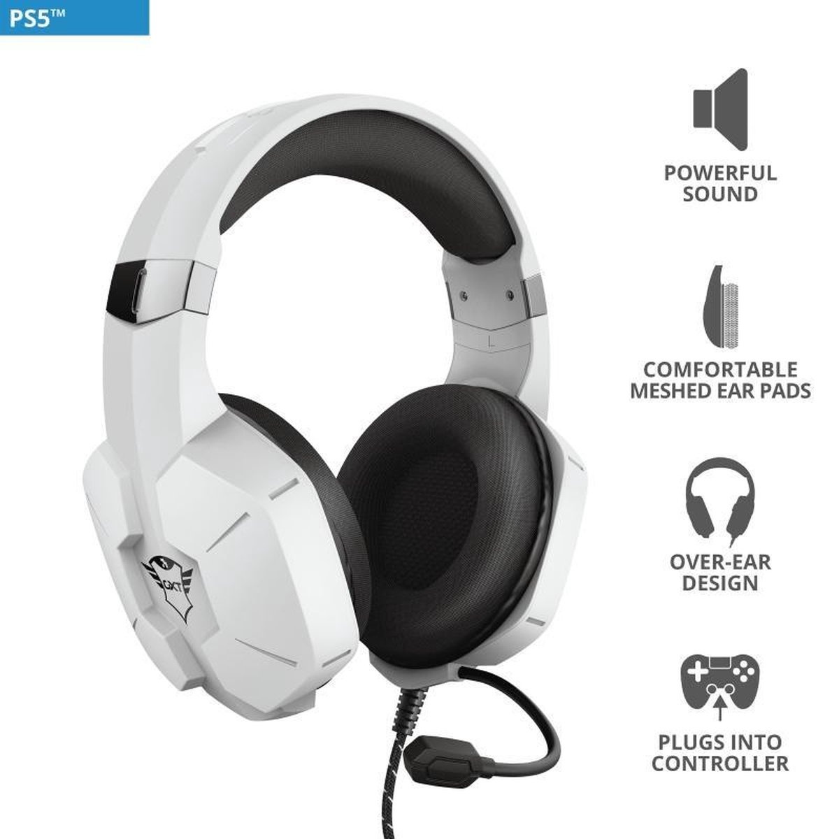 Trust GXT 323W Zwart/Wit - Gaming headset