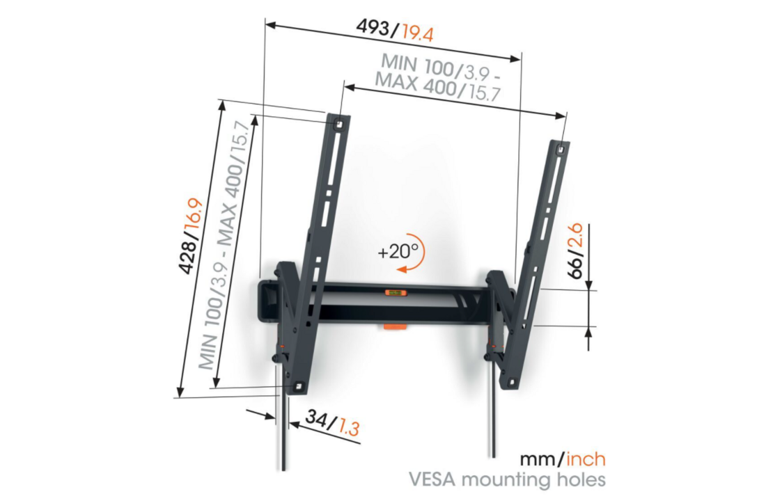 Vogel's TVM 3415 Muurbeugel (32-65 inch) - TV muurbeugel