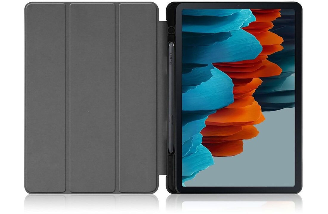 Just in Case Samsung Galaxy Tab S7 TriFold Smart Book Case Pen Slot Rood - Beschermhoes