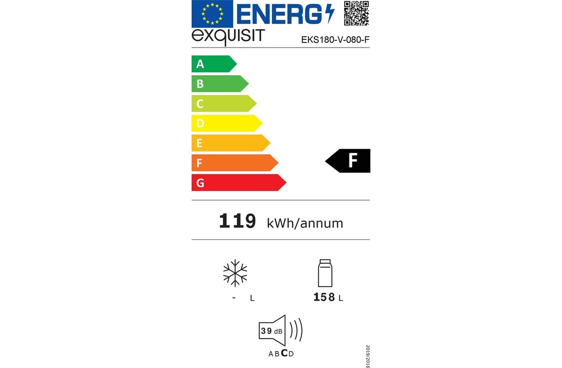 Exquisit EKS180-V-080F - Inbouw koelkast