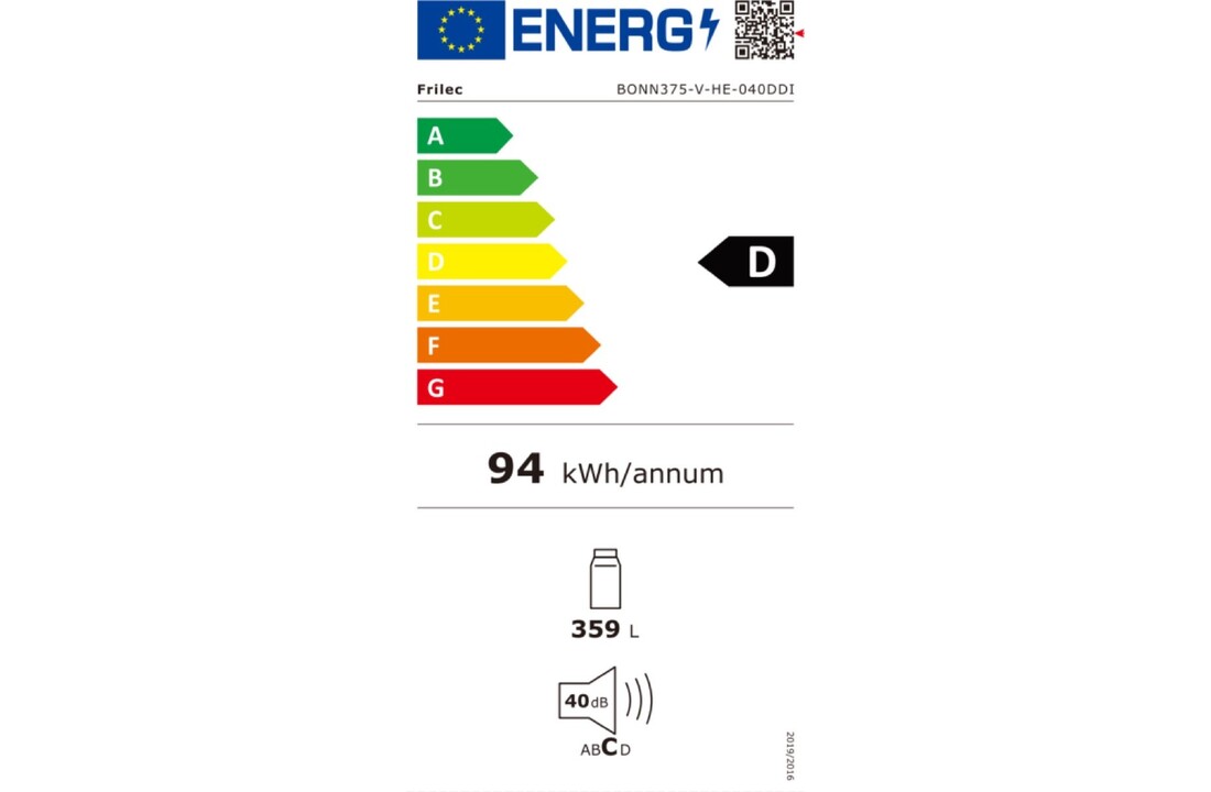 Frilec BONN375-V-HE-040DDI - Vrijstaande koelkast