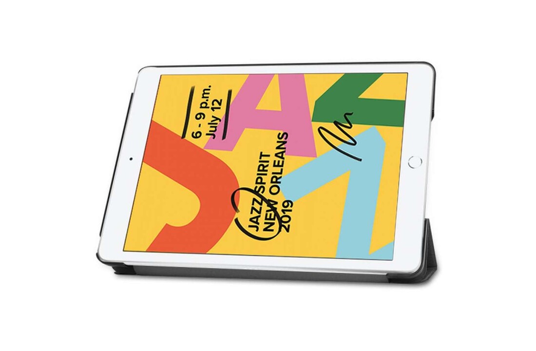Just in Case  Smart Tri-Fold Case voor Apple iPad 10.2 Zwart - Beschermhoes