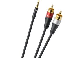 Oehlbach D1C33191 SL Audiokabel 3.5mm 2x RCA 2,0M Zwart
