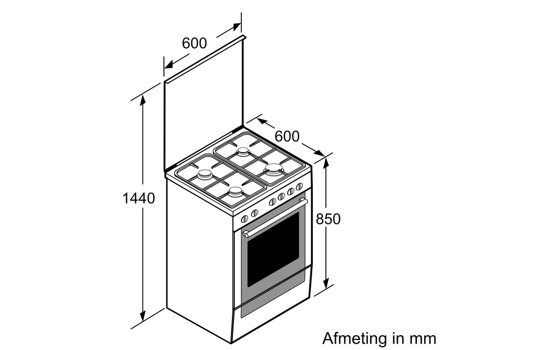 Bosch HXA090D50N - Gasfornuis