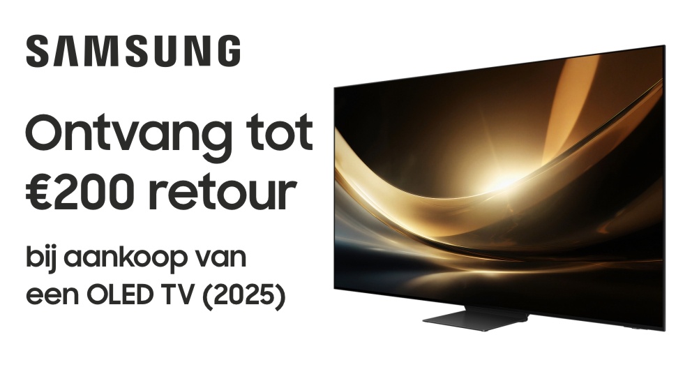 Tot €200 retour bij een Samsung OLED TV (2025)