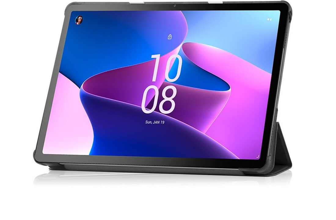 Just in Case Smart Tri-Fold Case - Lenovo M10 - Zwart - Tablethoes