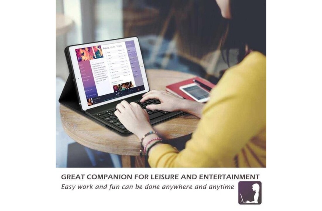 Just in Case Premium Bluetooth keyboard hoes voor iPad 9.7 (2017/2018) Zwart - Tablethoes