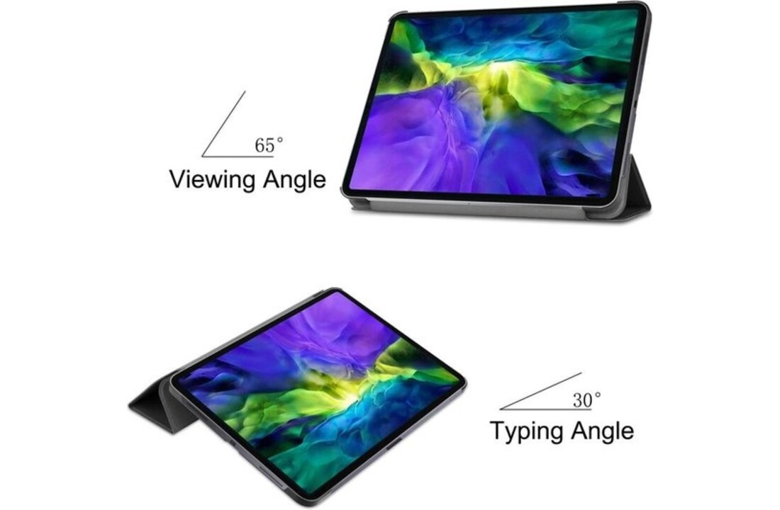 Just in Case Smart Tri-Fold voor iPad Pro 12.9 Zwart - Tablethoes