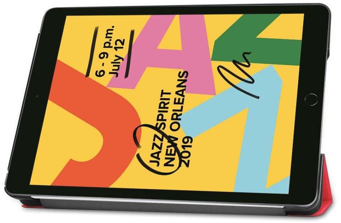 Just in Case Smart Tri-Fold Case - Apple iPad 10.2 - Rood - Tablethoes