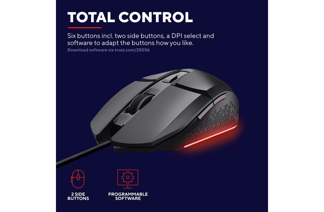 Trust GXT 109 Felox Zwart - Gaming Muis