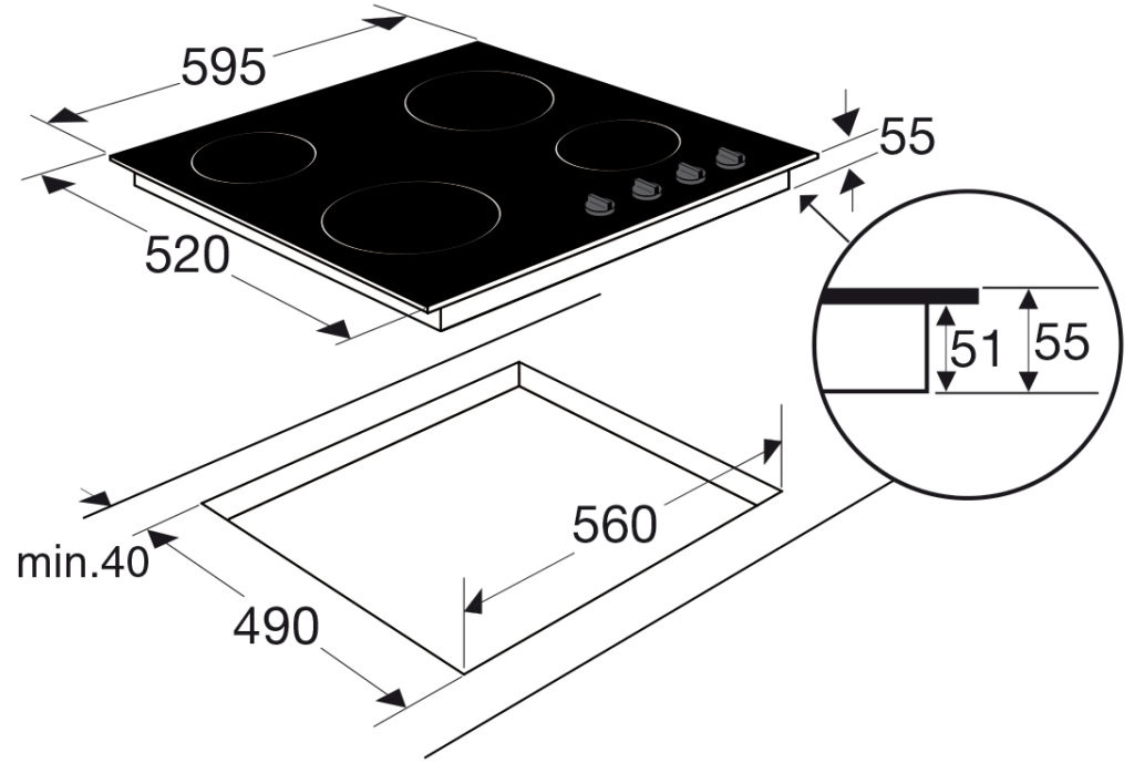 ETNA KC160Z - Keramische kookplaat