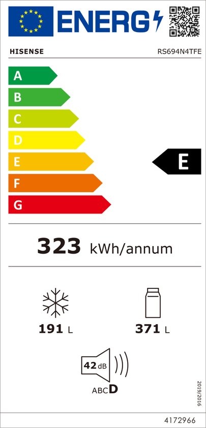 Hisense RS694N4TFE - Amerikaanse koelkast